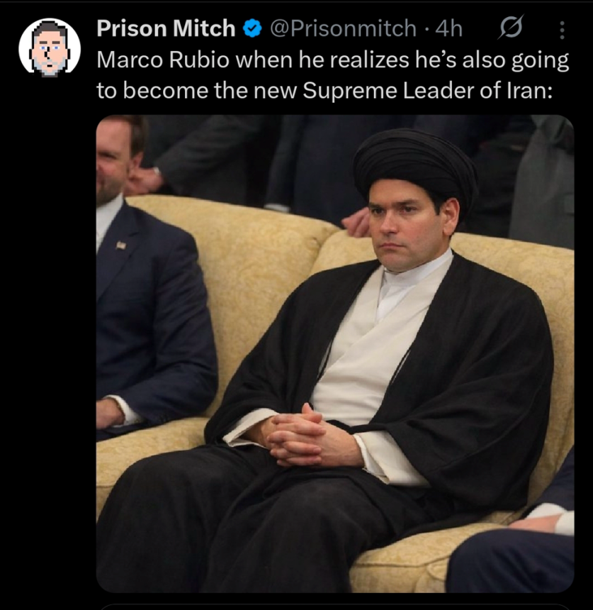 prison mitch twitter post ayatollah rubio